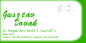 gusztav dovak business card